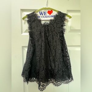 Joie black lace top size medium